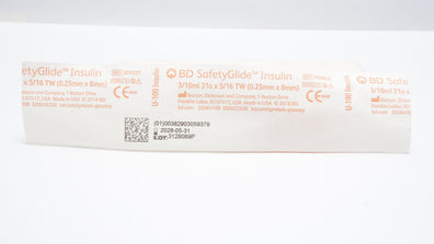 BD 305937 SafetyGlide U-100 Insulin Syringe 3/10ml 31G x 5/16TW